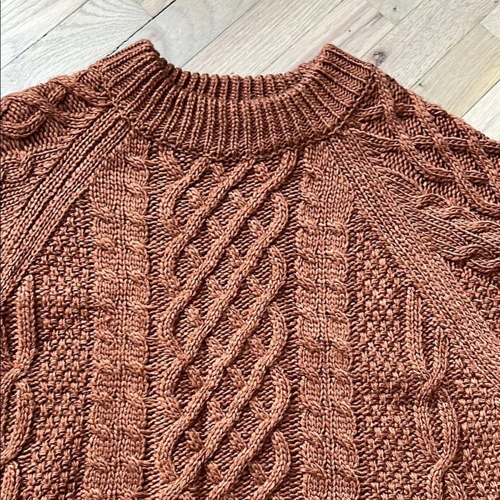 Rust Cable Knit Sweater - Picture 3 of 6